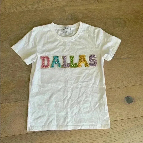 Lola and the Boys DALLAS Tee White Size 10 - Picture 1 of 3